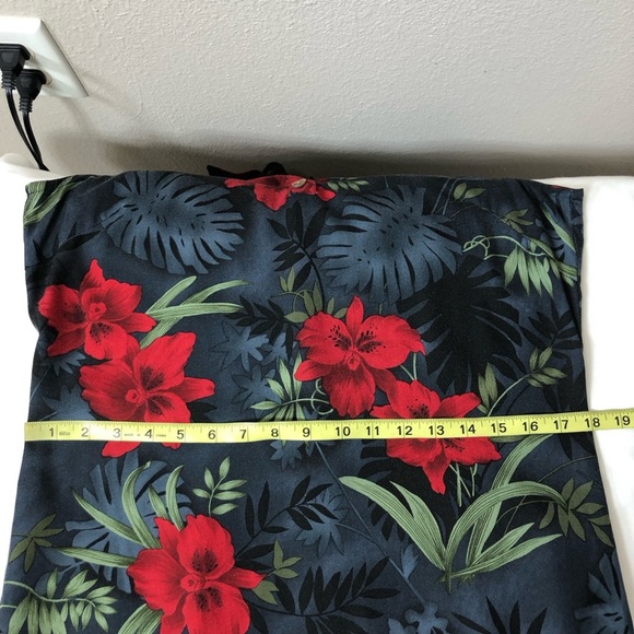 Caribbean Joe Rayon Collar Sleeveless 1/4 Buttoned Hawaiian Floral Maxi Dress M - Picture 12 of 16